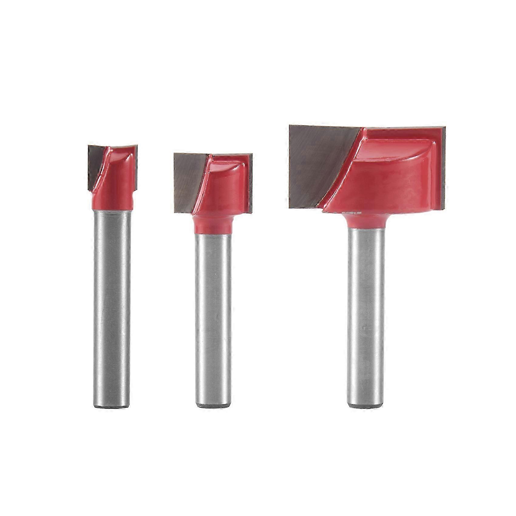 Cleaning Bottom Router Bit Set 6mm Shank 3Pcs Double Flute Carbide Cutter Flat Spoilboard Surfacing Tool