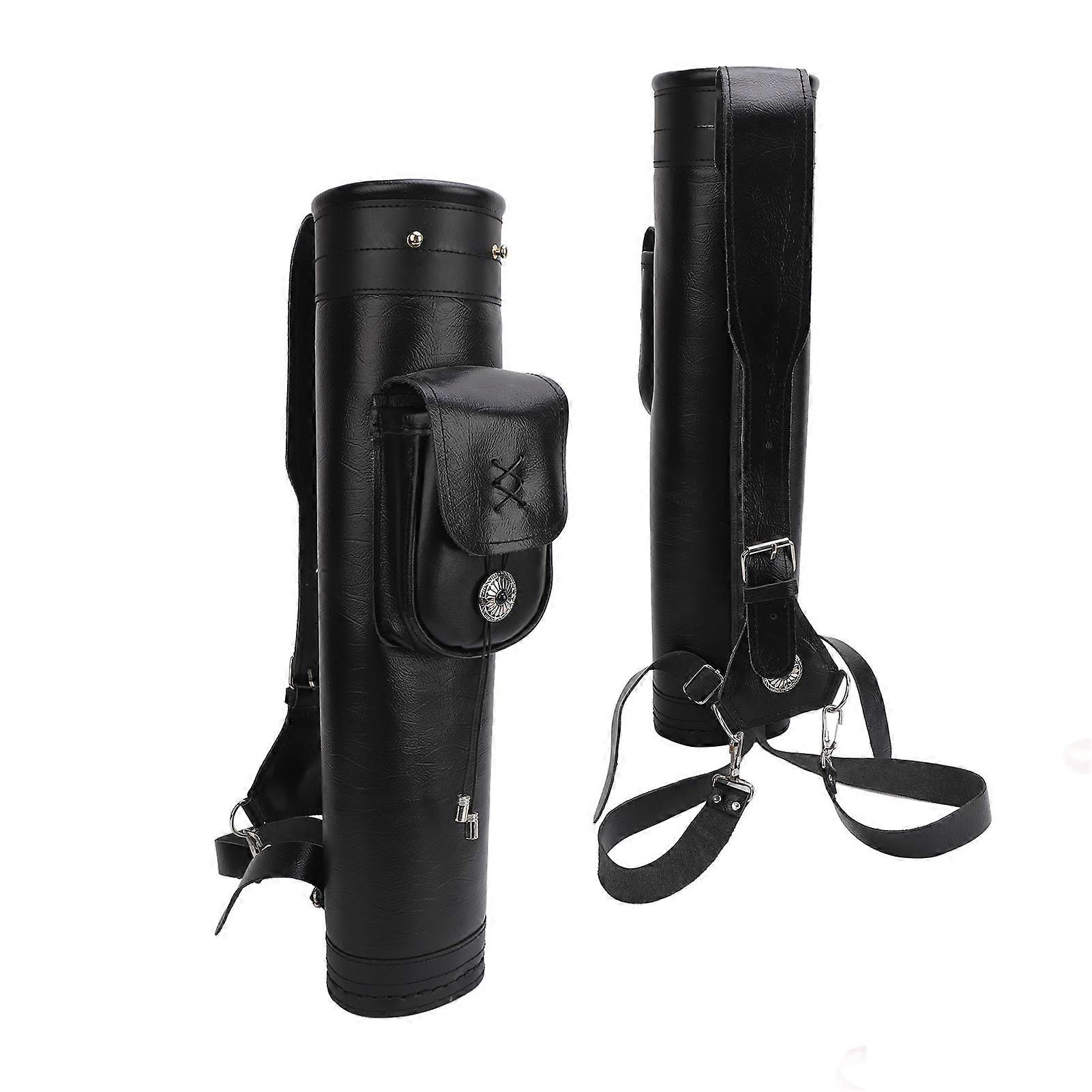 Rindsleder Leder Bogenschießen Pfeil Köcher Schulter Zurück Tasche Schwarz