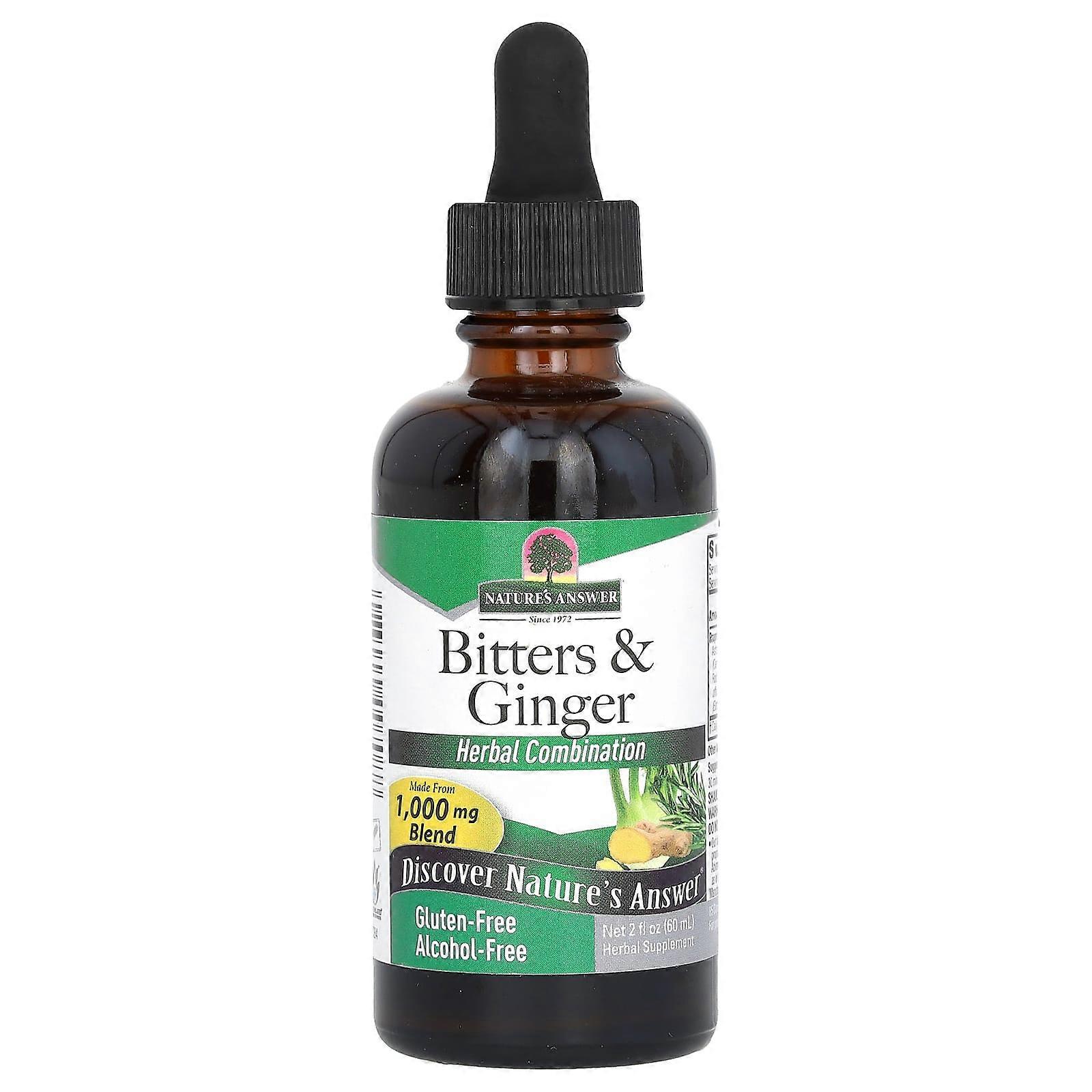 Bitters & Ginger, Alcohol-Free, 1,000 mg , 2 fl oz (60 ml)