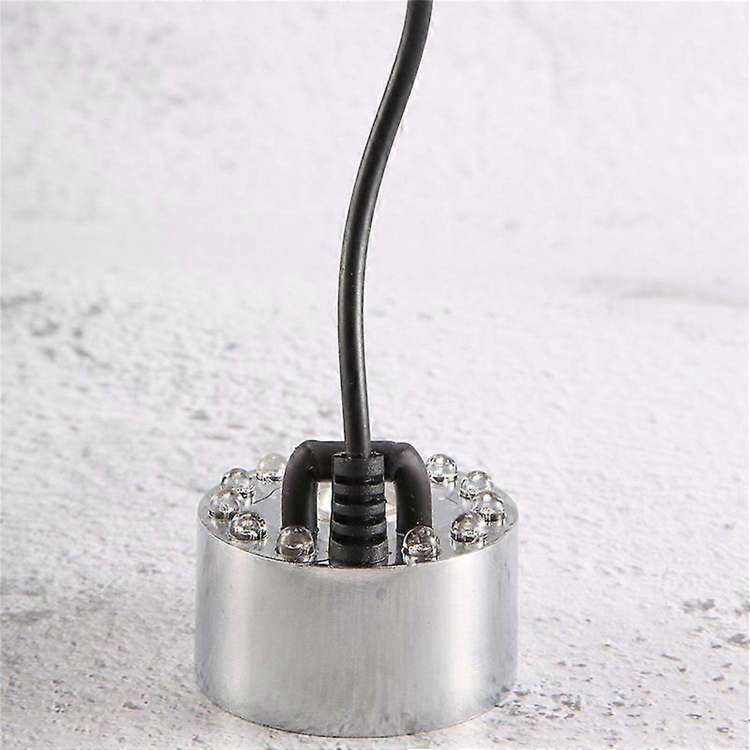 Mini Mist Maker, 12 LED Mister Fogger Water Fountain Pond Fog Machine Atomizer Air Humidifier for Ha