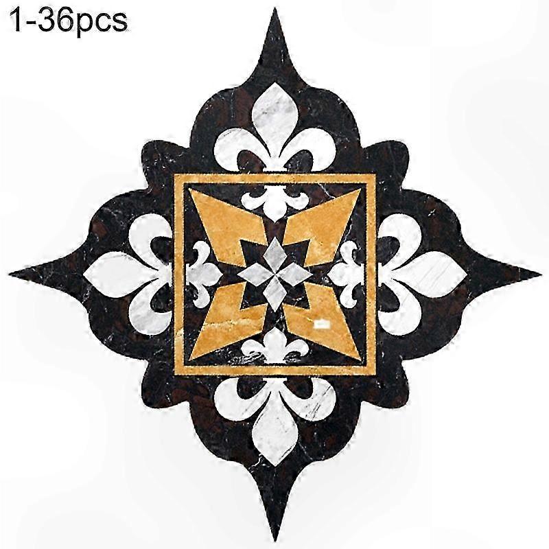 Decorative PVC Floor Decals, 36-Pack, Self-Adhesive and Waterproof Tiles for Home Design