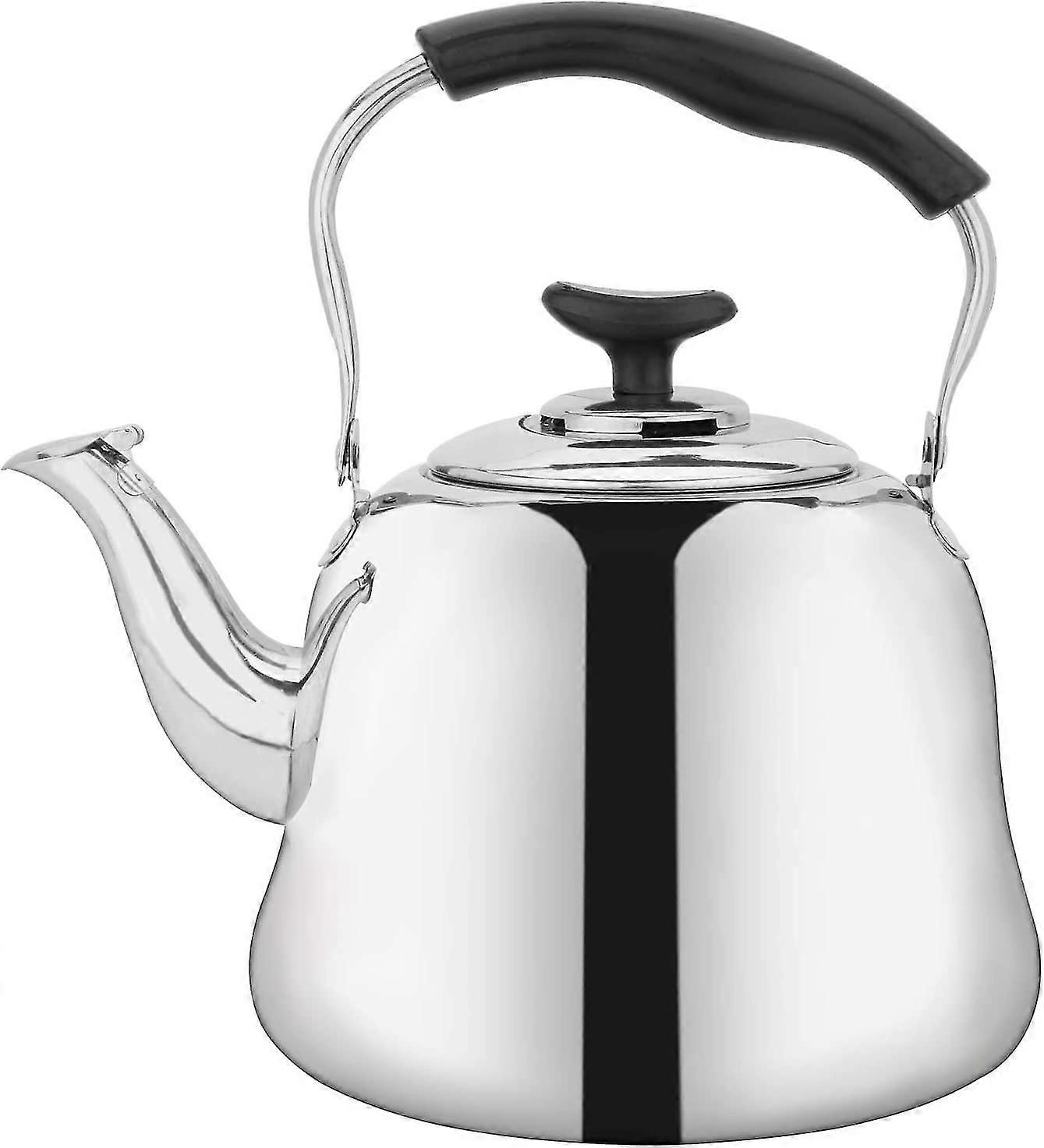 2 λίτρα teakettle από ανοξείδωτο χάλυβα με το σουρωτήρι, βραστήρας τσαγιού μαγειρικής σφυρίζοντας τσαγιέρα με τη δροσερή λαβή