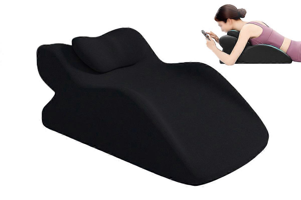Ergonomic Memory Foam Reclining Pillow Prone Reading Cushion for Bed Sofa-Black