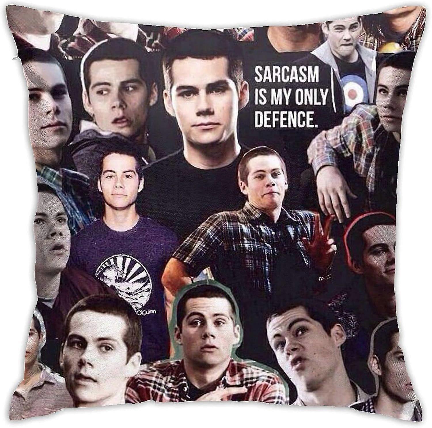 y1485ディランオブライエン枕カバー枕ケースソフトクッションカバー装飾スロー枕ソファカースクエア枕カバーホームベッド装飾用(18x18in)-TB29