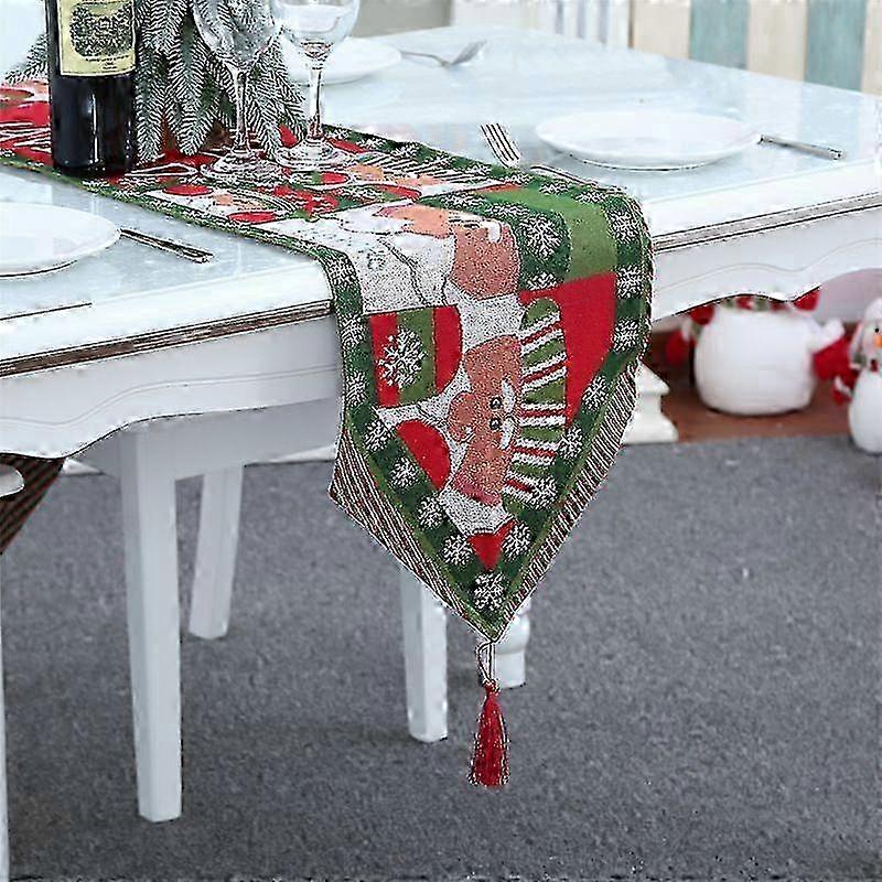 Christmas Table Scarf - Handmade Knitted Tablecloth For Holiday Home Decor