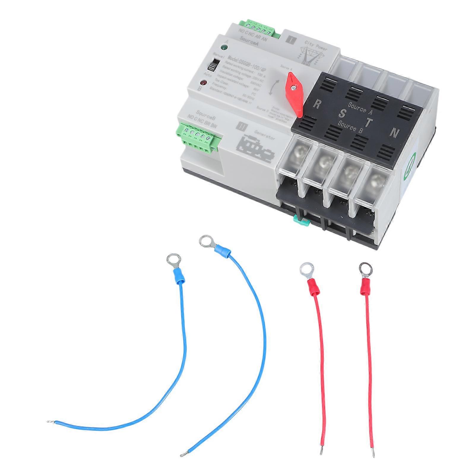 Small  4Pole Automatic Transfer Switches Double  Power Transfer Controllers Device for Residential Commercial backups  Systems Multicolor