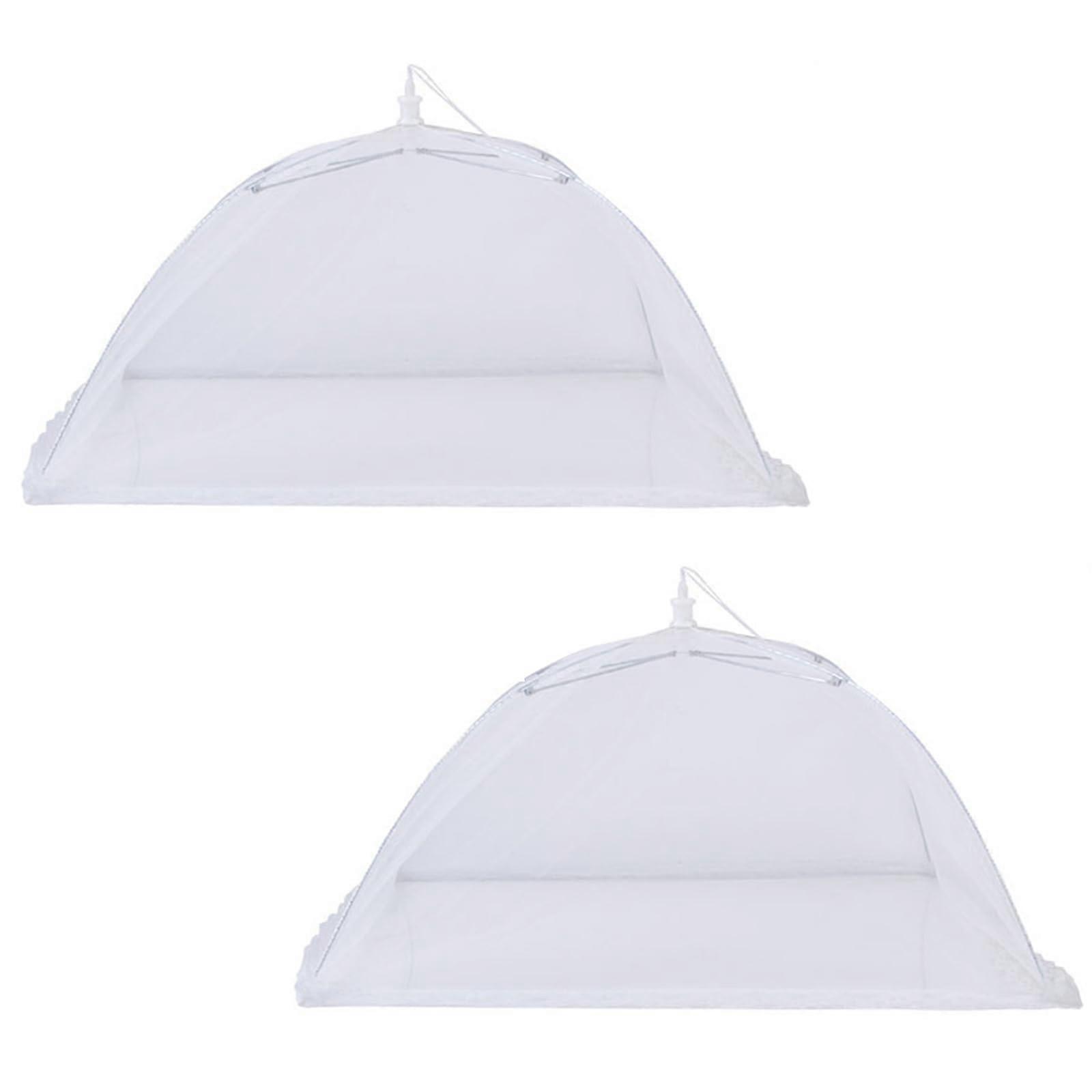 Foldable Food Covers 33cm 2 Pack Mesh Net Dust and Fly Proof Reusable Kitchen Organizer for Fruit and Meals