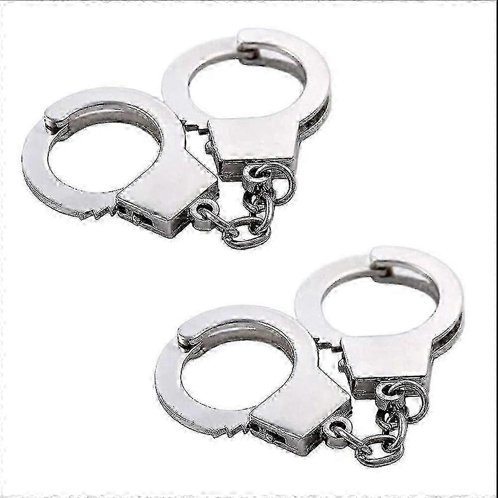 2 Pcs Mini Algemas de Metal Chaveiro Chaveiro, Cor Prata para Chaves e Acessórios
