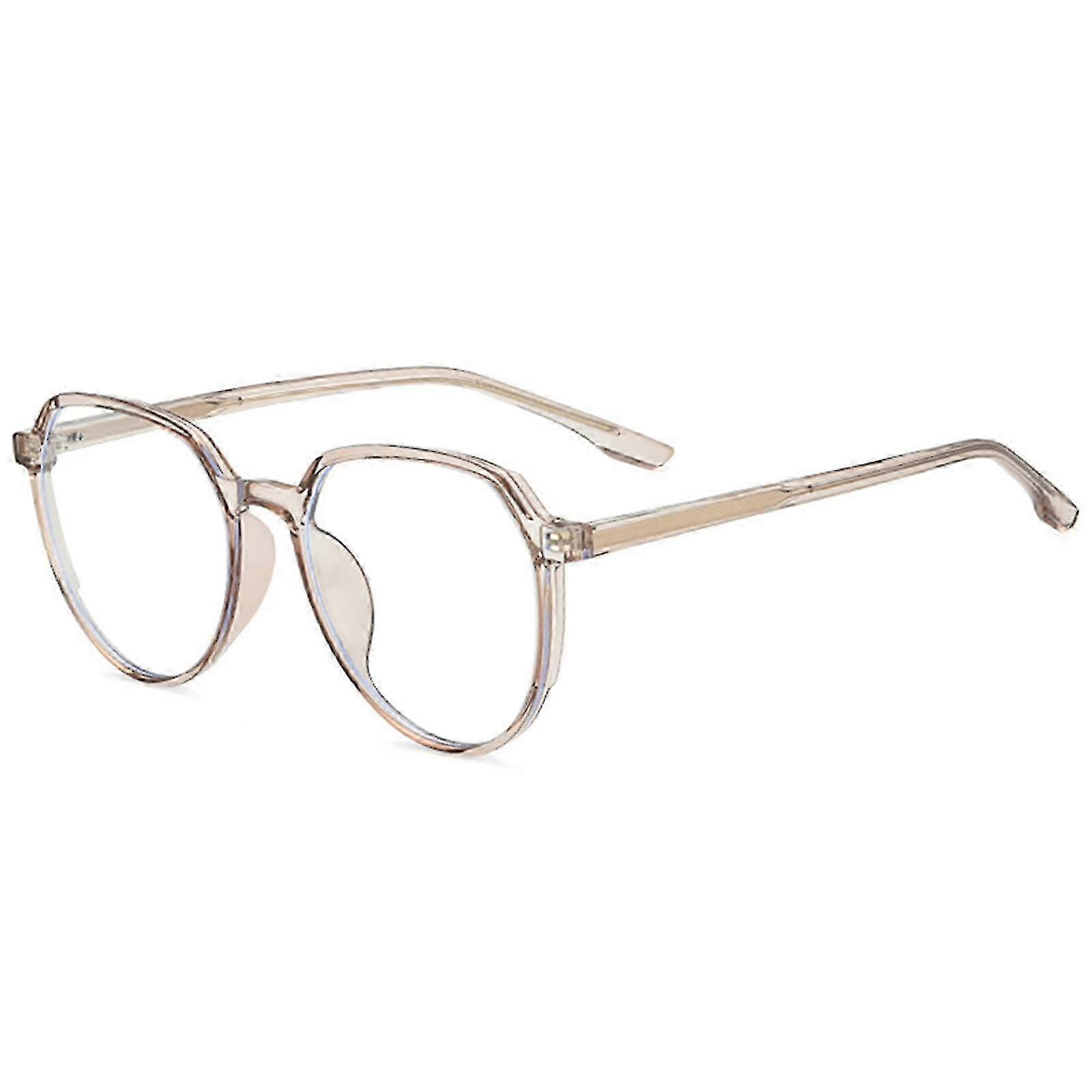 z Trendy Oversized Tr90 Reading Glasses with Blue Light Filter, Transparent Frame, 1.03.5/Brown/2 Pairs