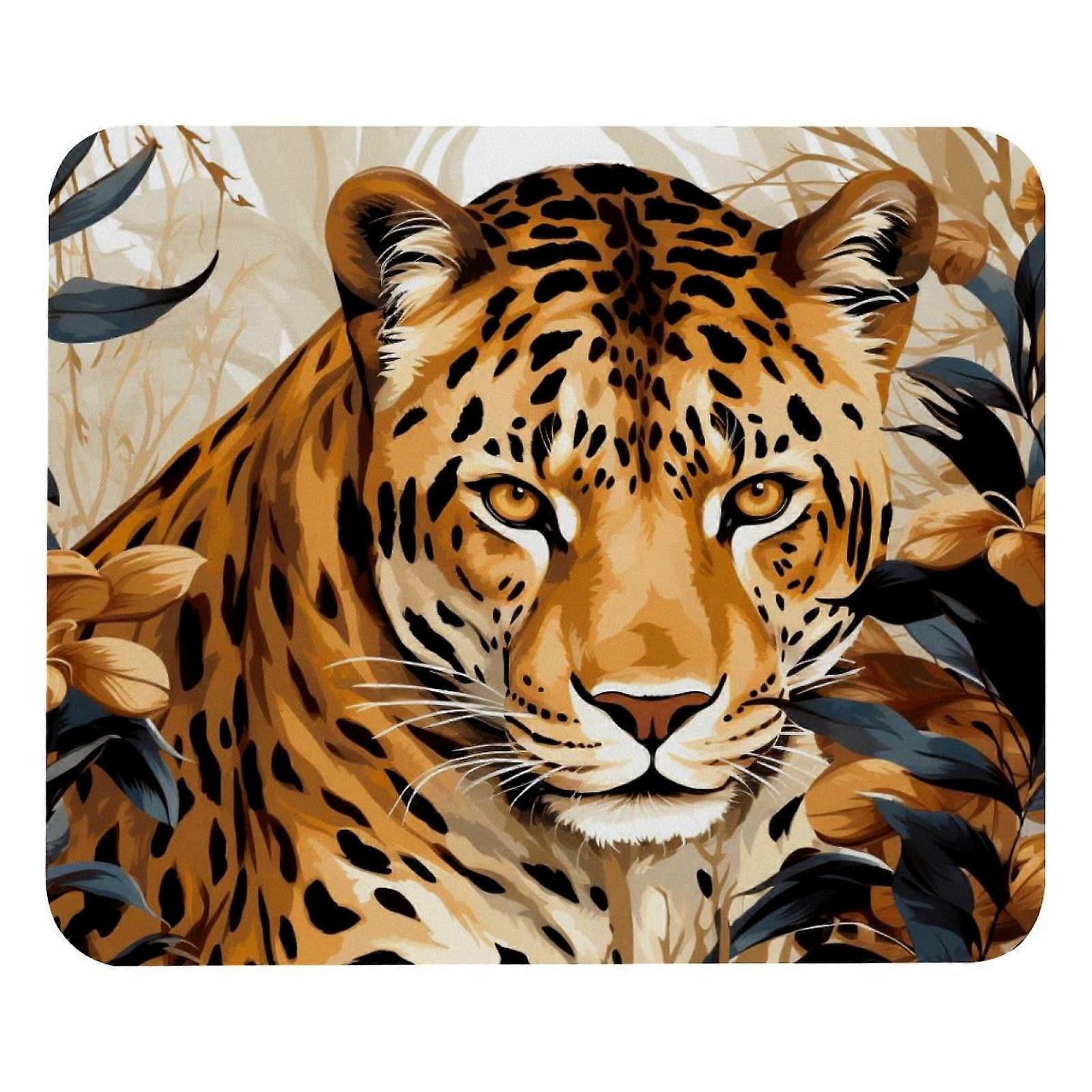 Vicious Leopard N Mouse Pad with Non-Slip Rubber Base, 8.3'' x 9.8'' Square Gaming & Office Mat
