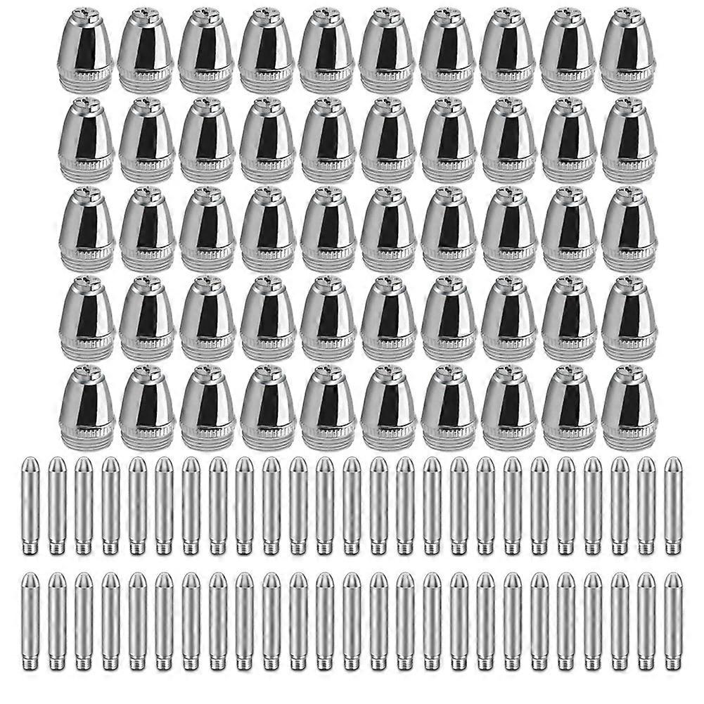 100Pcs Plasma Cutter Consumable Nozzles Tips Electrodes Burner Kit