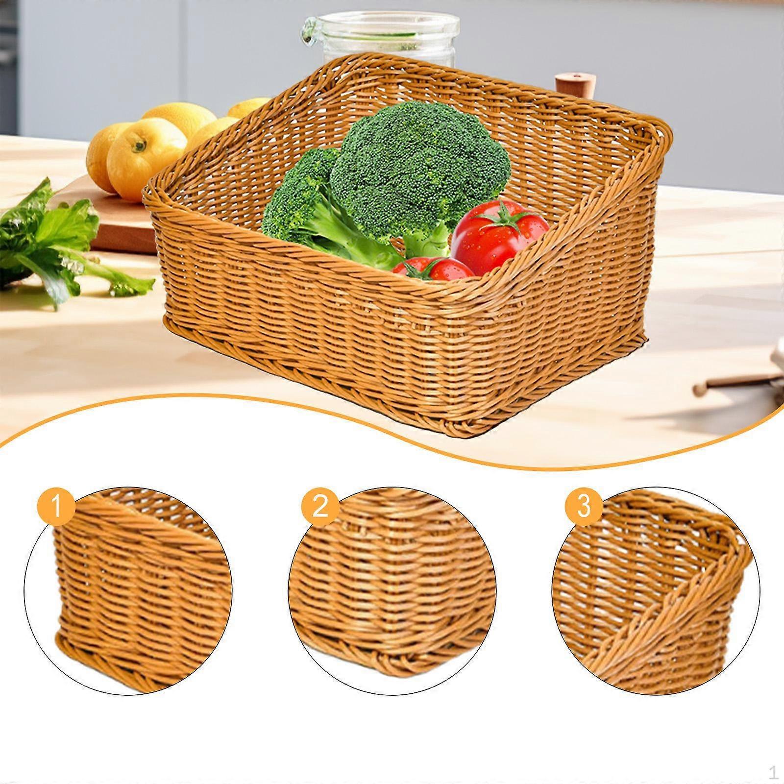 Woven Fruit Basket Serving Baskets Kitchen Counter Decoration Multipurpose Lightweight Organizer