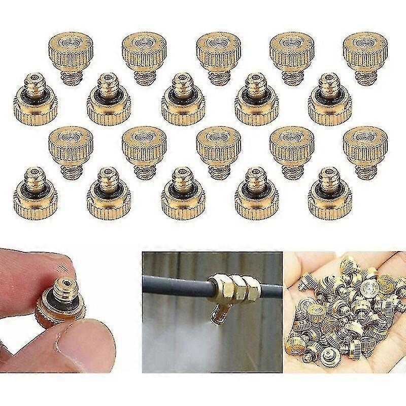 20 Pack Brass Misting Nozzles, Cooling System Atomizers0.3mm Nozzle