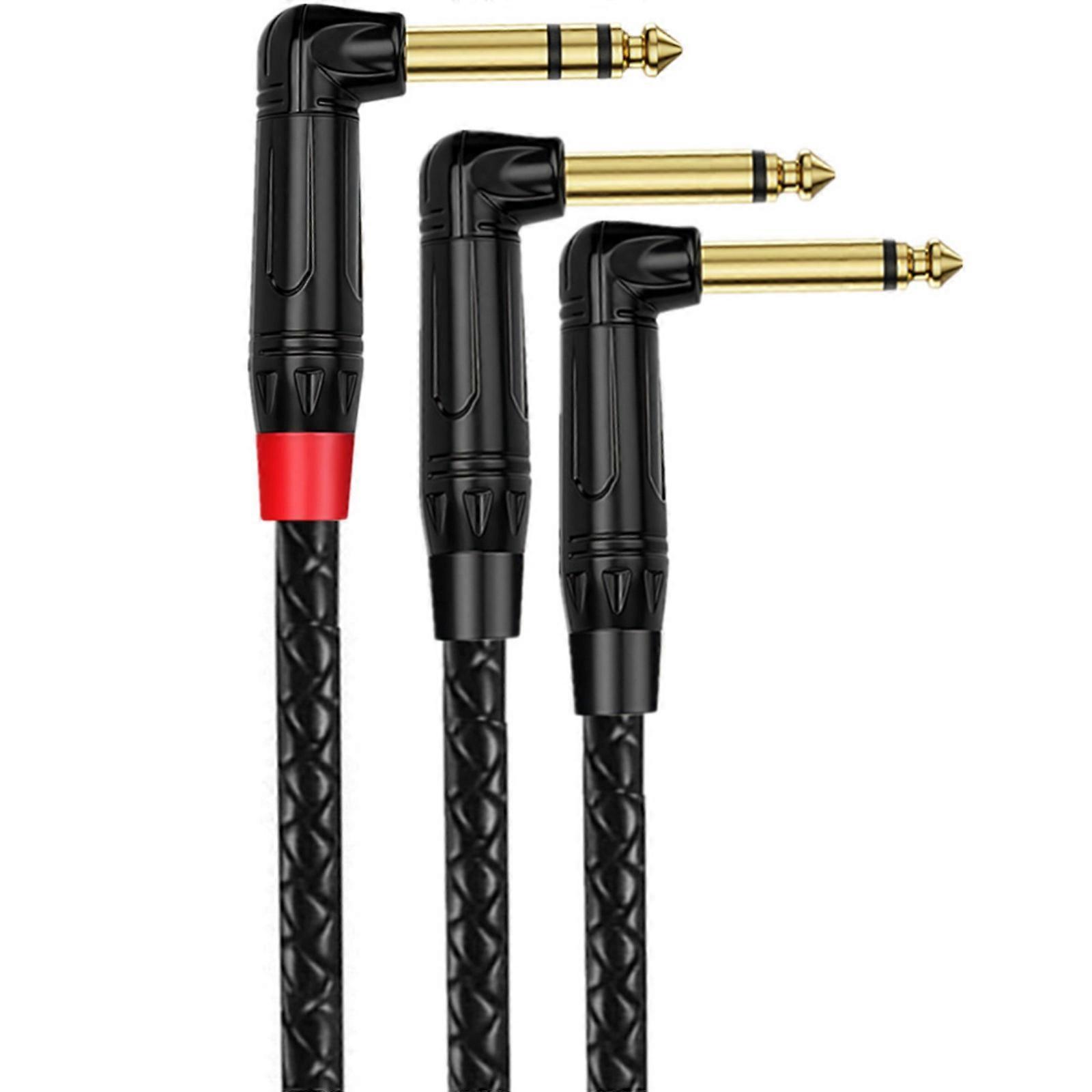 Professional 6.35mm Sound Splitter Cable Enables Various Device Connection with Enhancing Signal Stability Metal Texture Multicolor