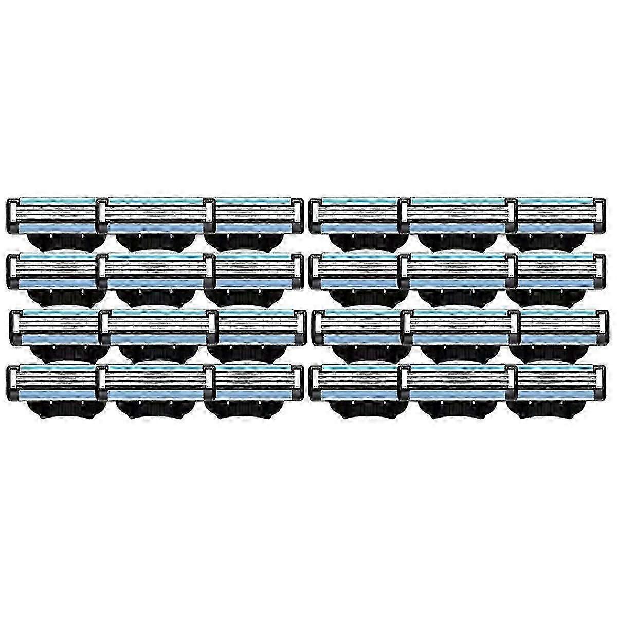 24Pcs Replaceable Shaver Blade Refills For Manual 3-Blade Shavers-JK