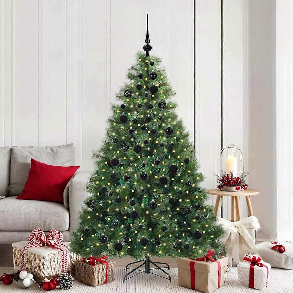 Artificial Christmas tree with 300 LEDs, green, 180 cm, PE and PVC