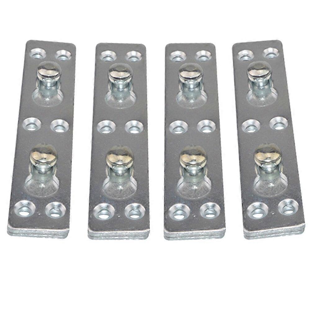 Mizh 1 Set 4pcs Bed Hinge Bed Bolt Thicken Bed Gemel Connecting Hinge Accessories (Silver)