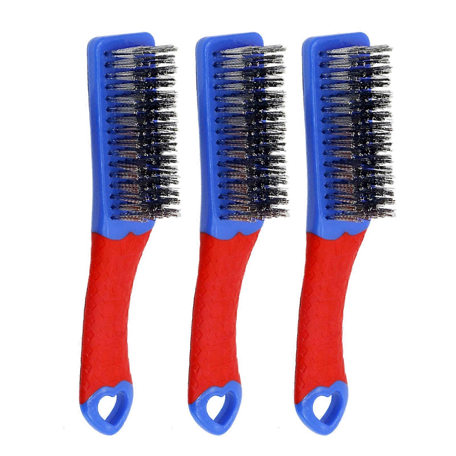 Efficient Wire Brush For Rust Removal And Polishing Multipurpose Cleaning Tool Plastic Handle Metal Surfaces Scrubber Multicolor