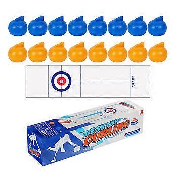 Tabletop Board Game Portable Curling Ball Game Family Funny Indoor Sports Game for Kid Adult Family School Travel Multicolor