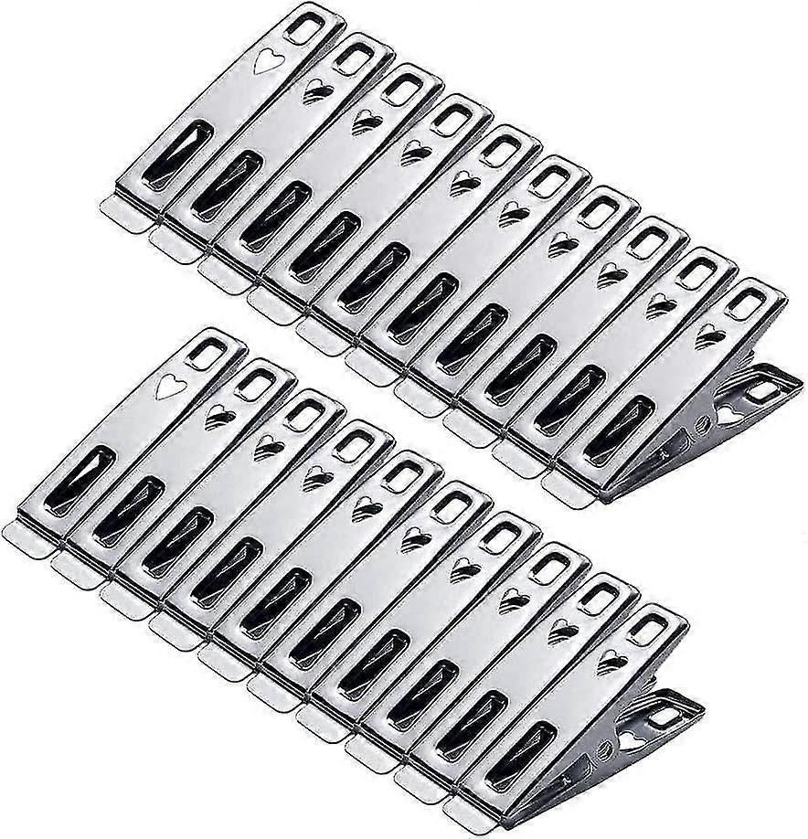 40pcs Stainless Steel Clothes Pegs, Windproof And Rustproof Stainless