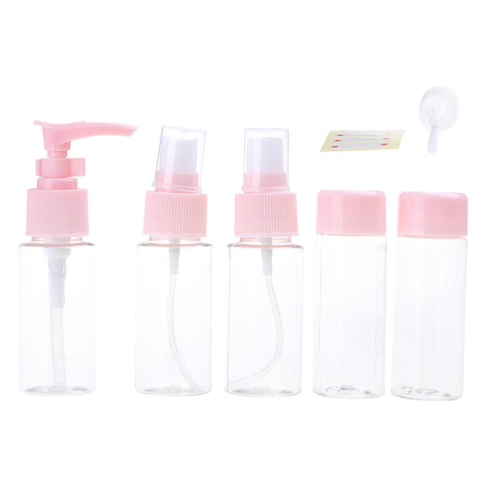 7/9 Pieces Travel Bottles Set Leak Proof Cosmetics Bottles Small Bottles Squeezable Travel Container Toiletry Bottles  7 piece set Pink