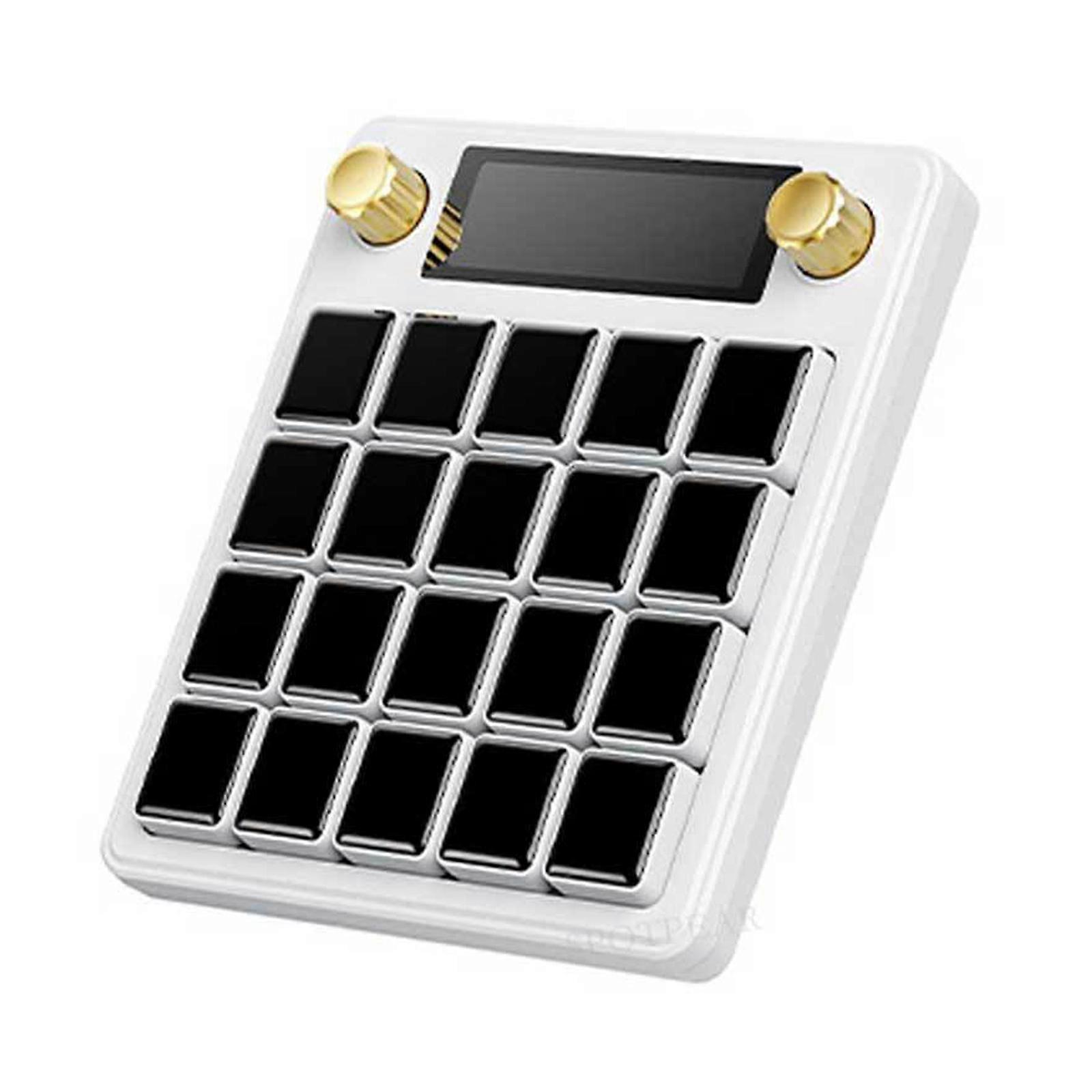 AI Mechanical Keyboard With LCD Screen Key Secondary Display Panel Home Automation Support for Computer Accessories  White