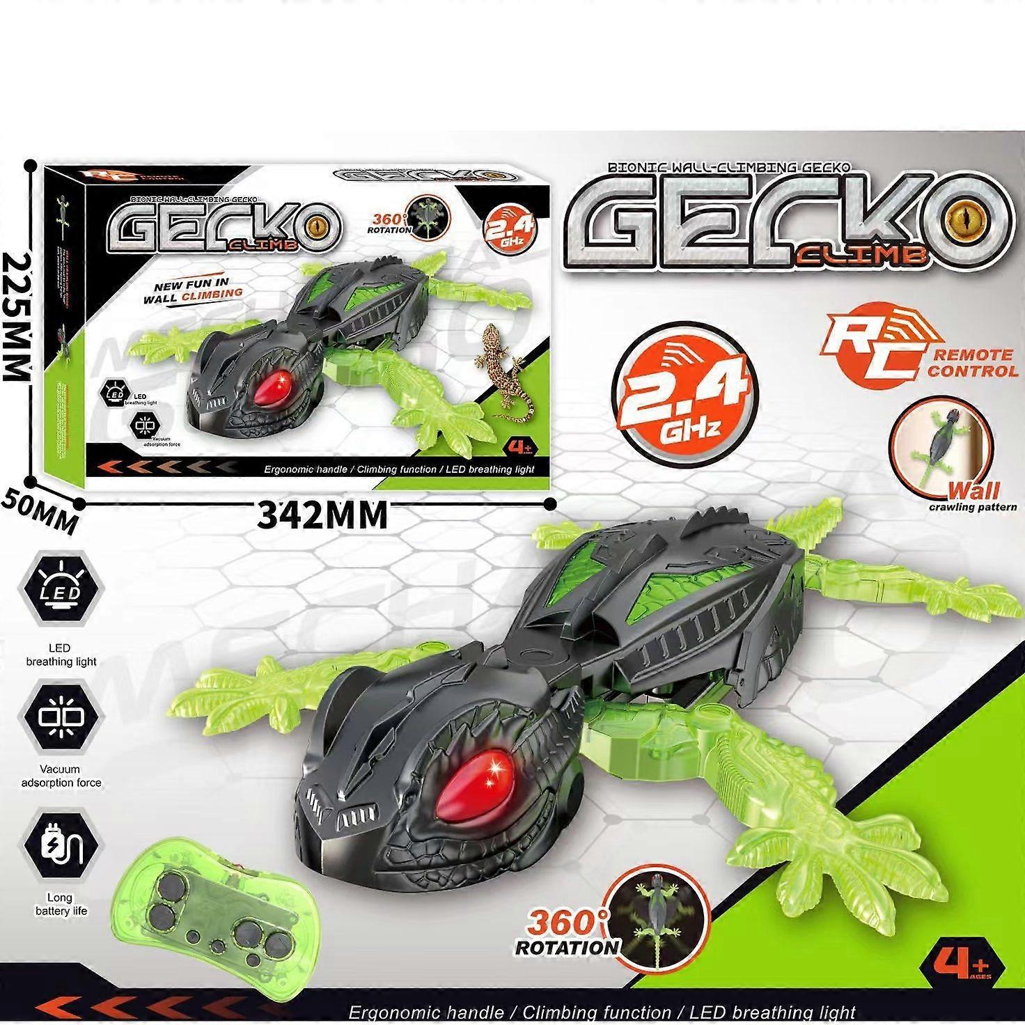 Remote Control Wall-Climbing Lizard (Green, Boxed) - Gecko Toy Car, Electric Simulated Chameleon Insect Toy, Bionic Design, Fun & Interactive Playthin