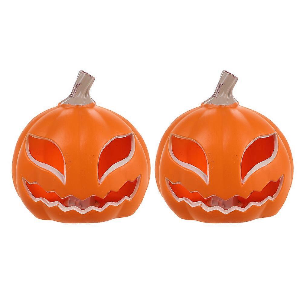 Hollow Halloween Pumpkin Lantern Light Up Decor 2Pcs for Window Display
