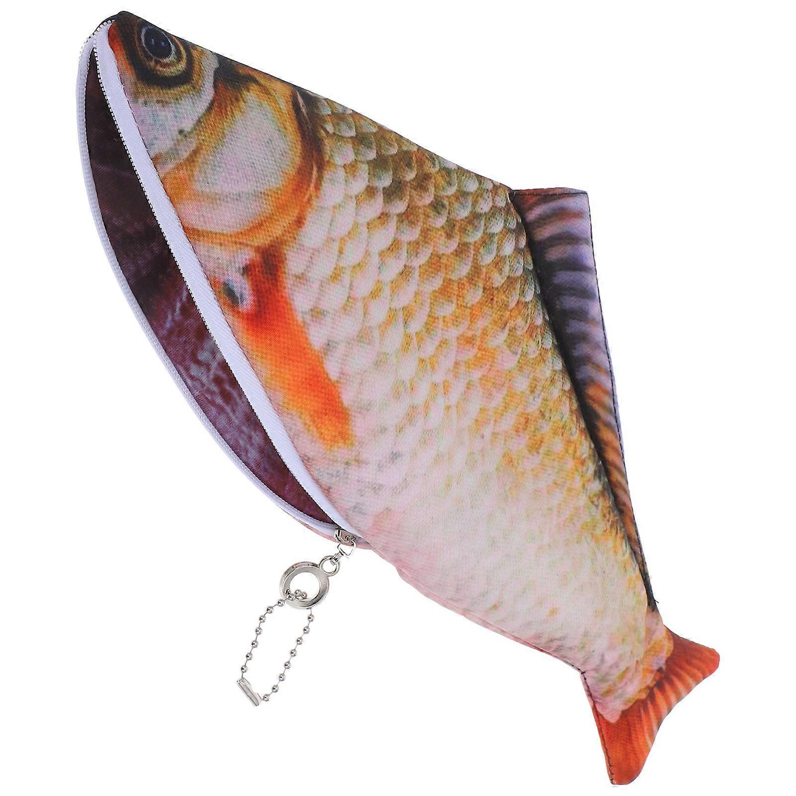 Fish Shaped Bag with Zipper for Pens and Coins Multi Color Case