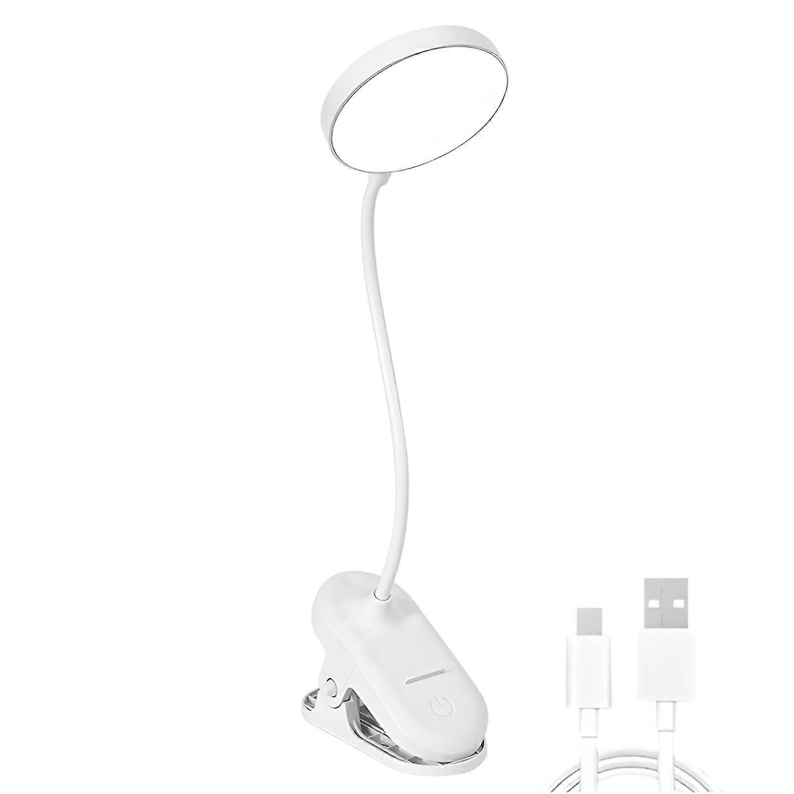 LED Desk Lamp Clip On Light USB Rechargeable with 3 Color Modes Touch Control EyeCaring for Study
