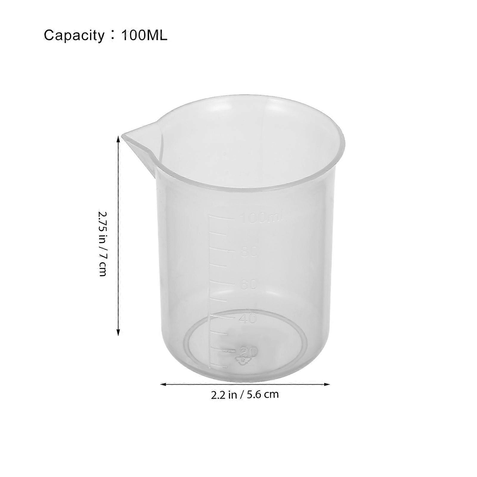 Plastic Measuring Cup Liquid Container for Lab Use 20Pcs Set White
