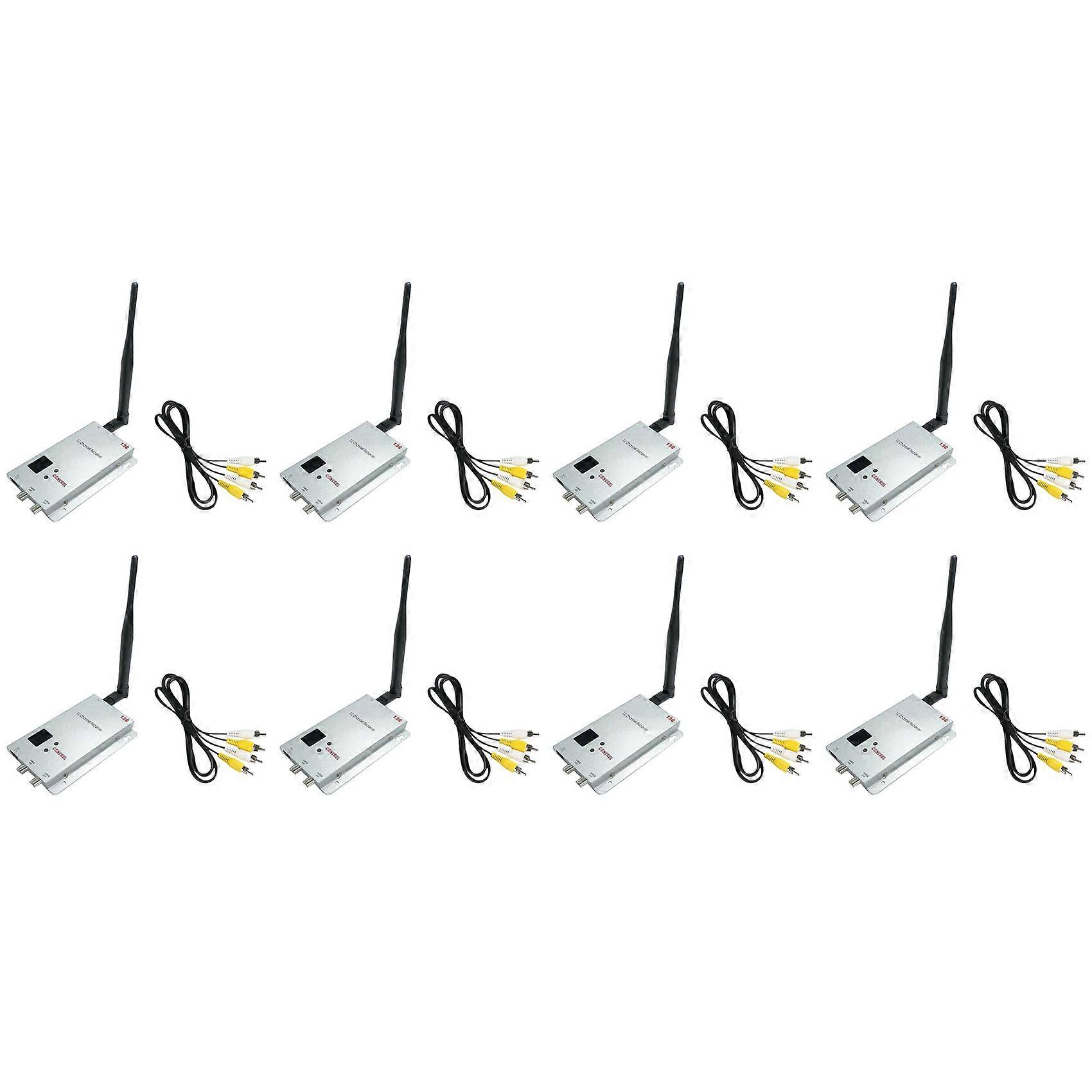 8X 1.5G 1.5W FPV VRX 1500mW 12CH Audio Video Receiver for FPV Long Range Drone Airplane