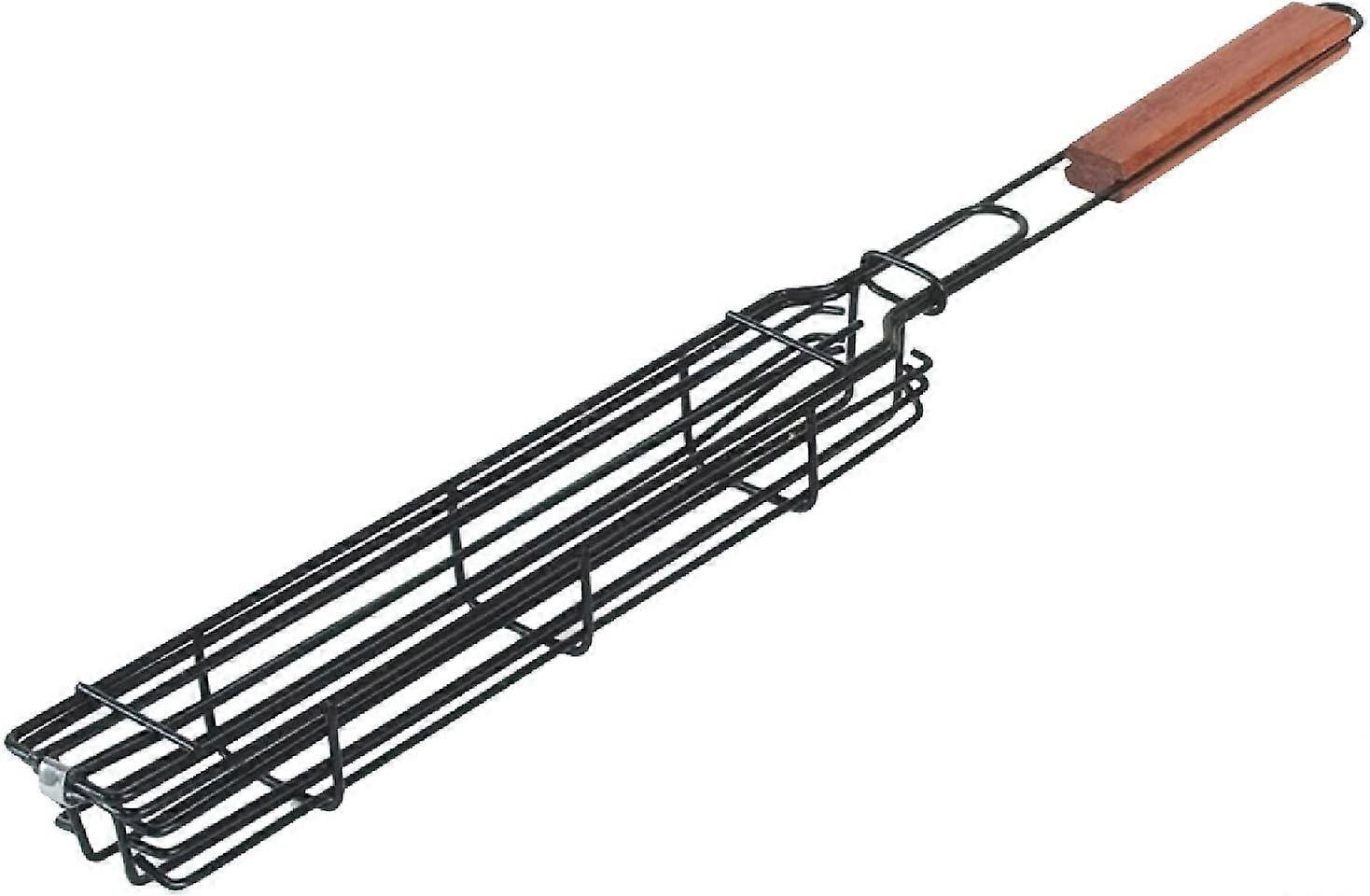 Grill Basket with Lockable Grate and Folding Handle, Nonstick RustResistant for Fish and Veggies