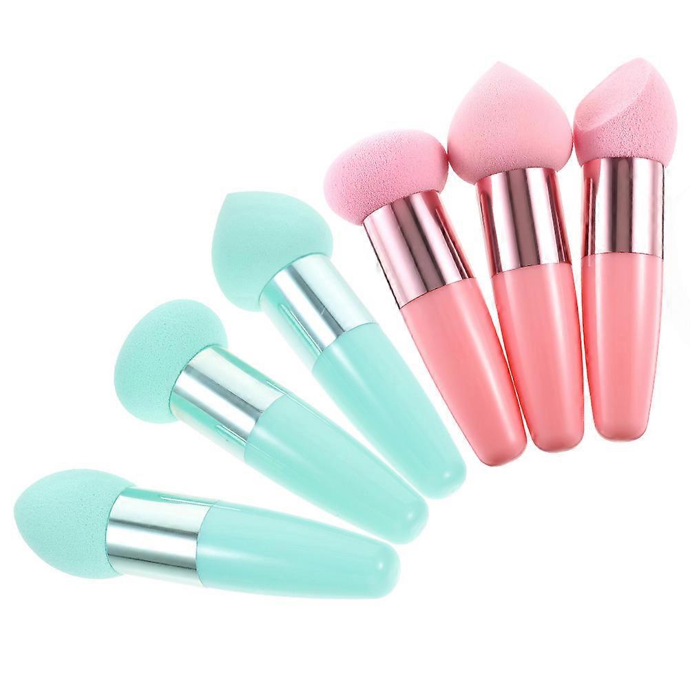 6pcs Assorted Color Foundation Sponge Brush Set Washable Makeup Tools for Perfect Application