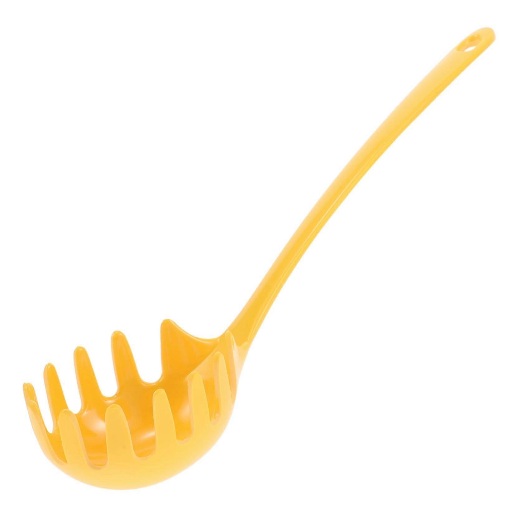 Ergonomic Pasta Strainer Spoon with Heat Resistant Grip for Spaghetti Serving and Quick Drainage