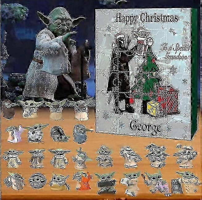 Advent Calendar 24 Days Countdown Calendar Yoda Blind Box Toys Gift -A