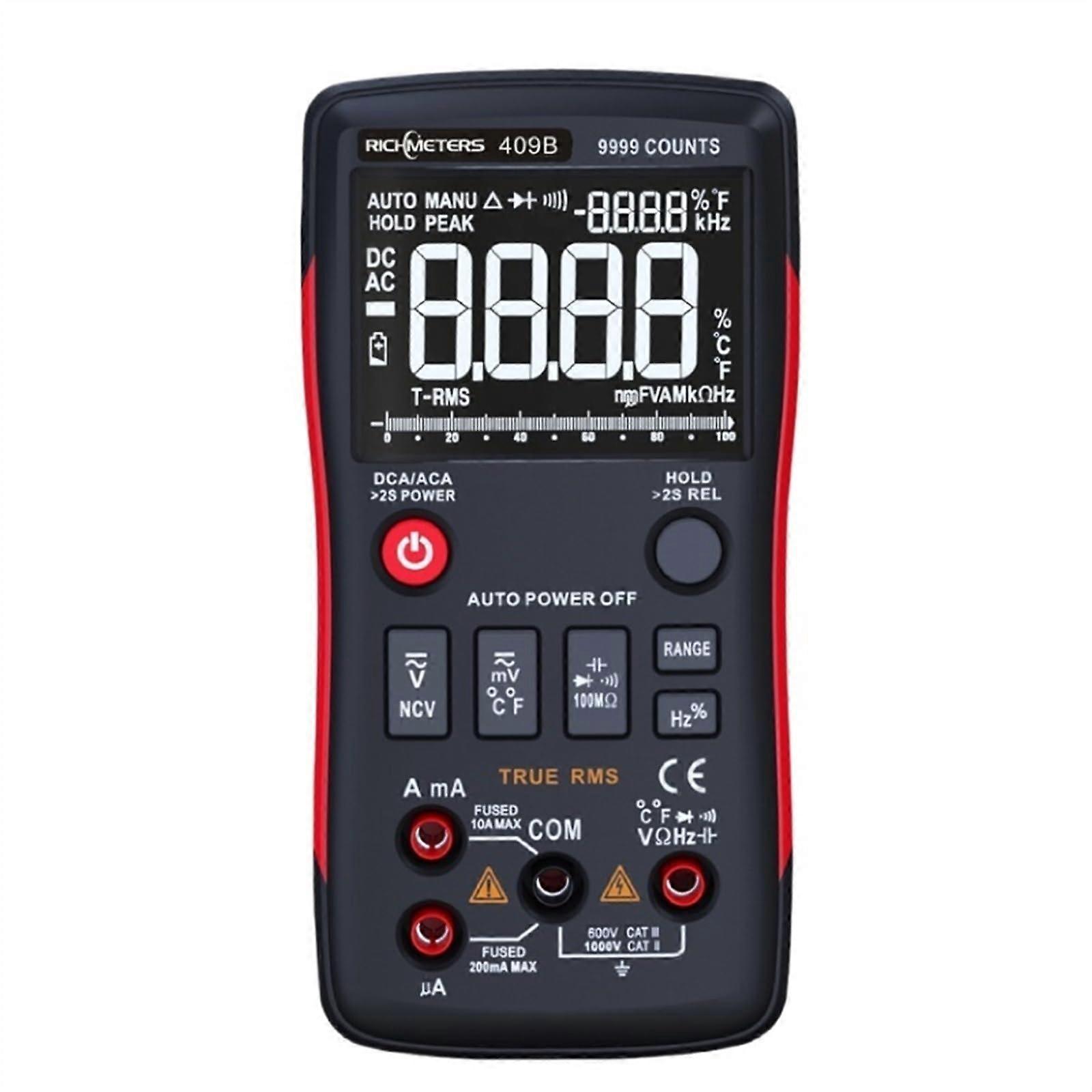 Digital Multimeter 9999 Counts with Analog Bar Graph AC/DC Voltage Current Precision Ammeter