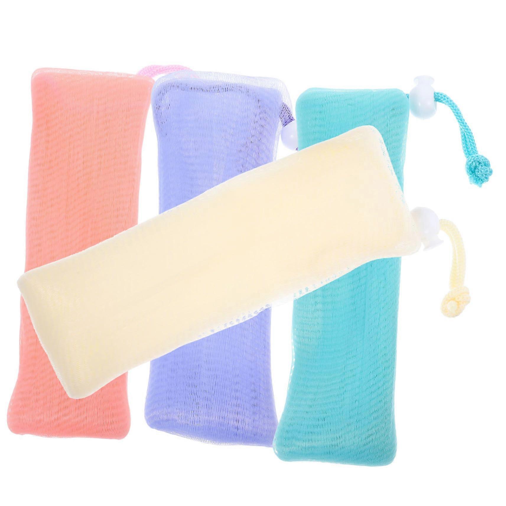 4Pcs Mesh Soap Pouch for Shower and Bath, Foaming Net Bag for Handmade Soap, Quick Dry Design
