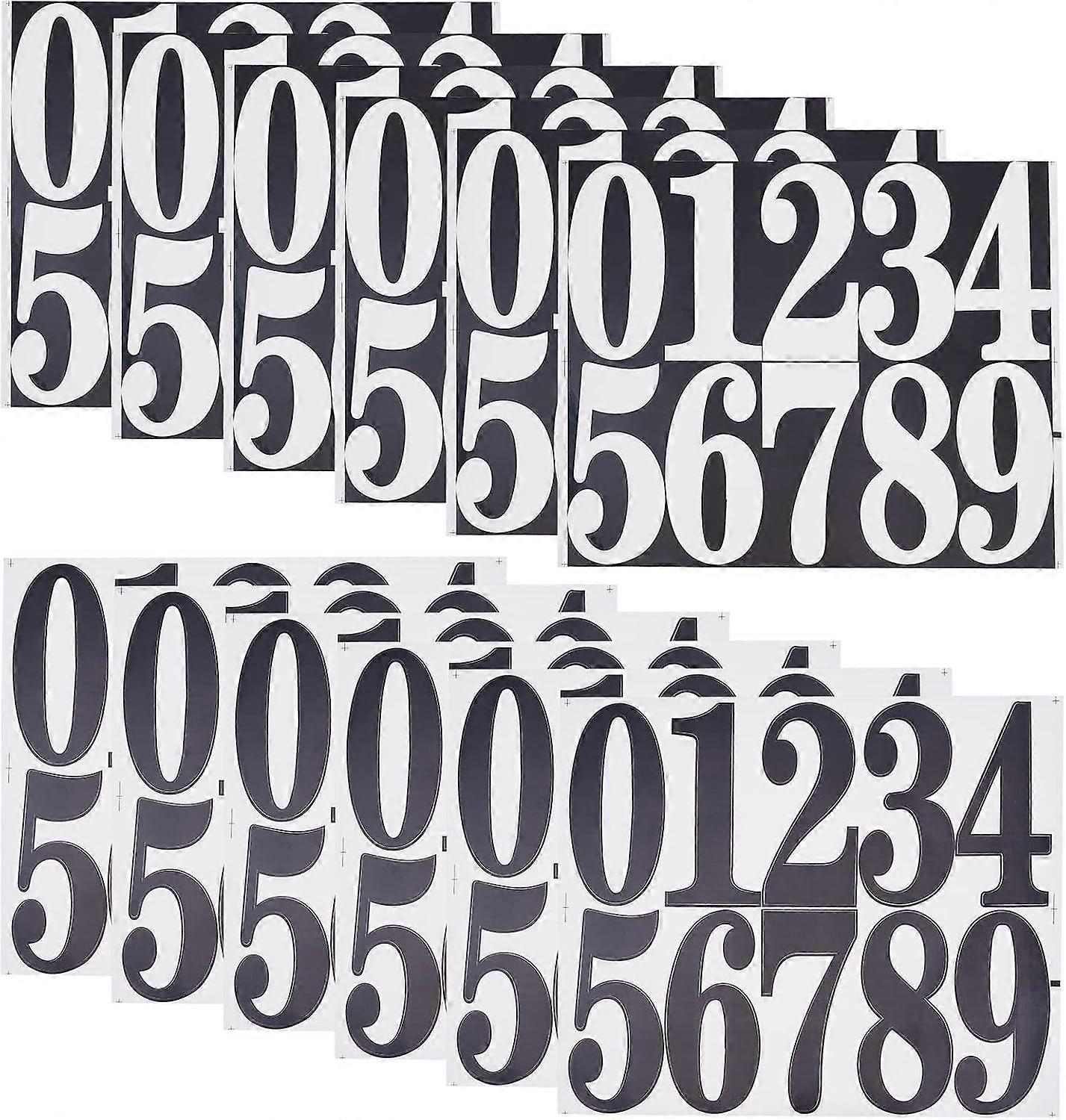 12 Sheets 2 Colors Mailbox Numbers Sticker Number 0~9 Waterproof Decals Self Adhesive Vinyl Address Numbers for Mailbox Signs Window Door Cars Trucks 