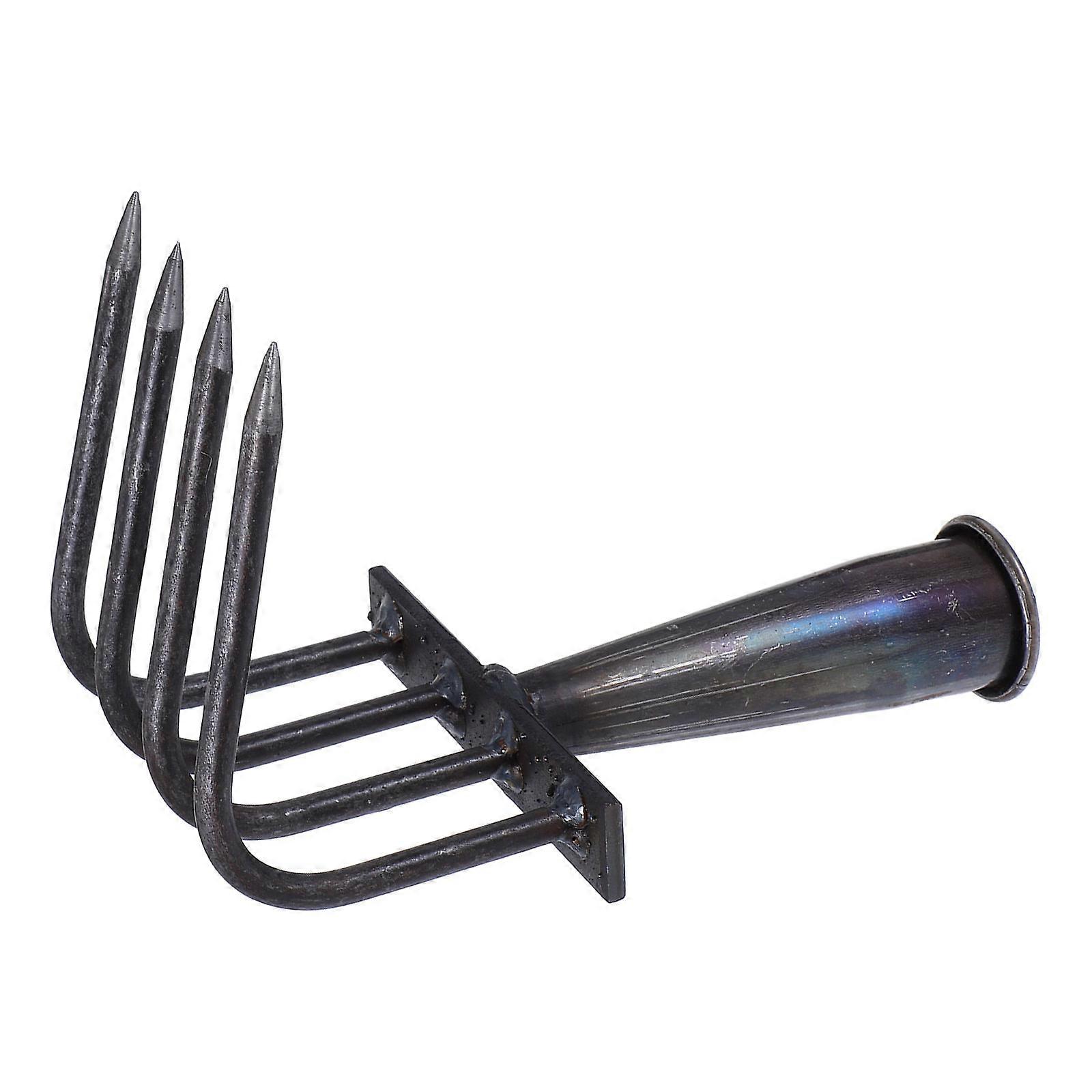 Grey Metal Rake Head for Lawn Cleaning Durable Garden Replacement Tool