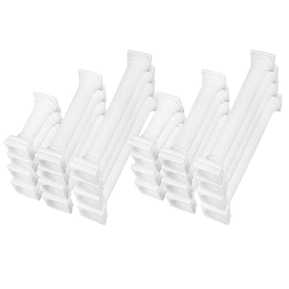 Roman Column Cake Tiered Stands for Cake Support 24Pcs Plastic Pillars White