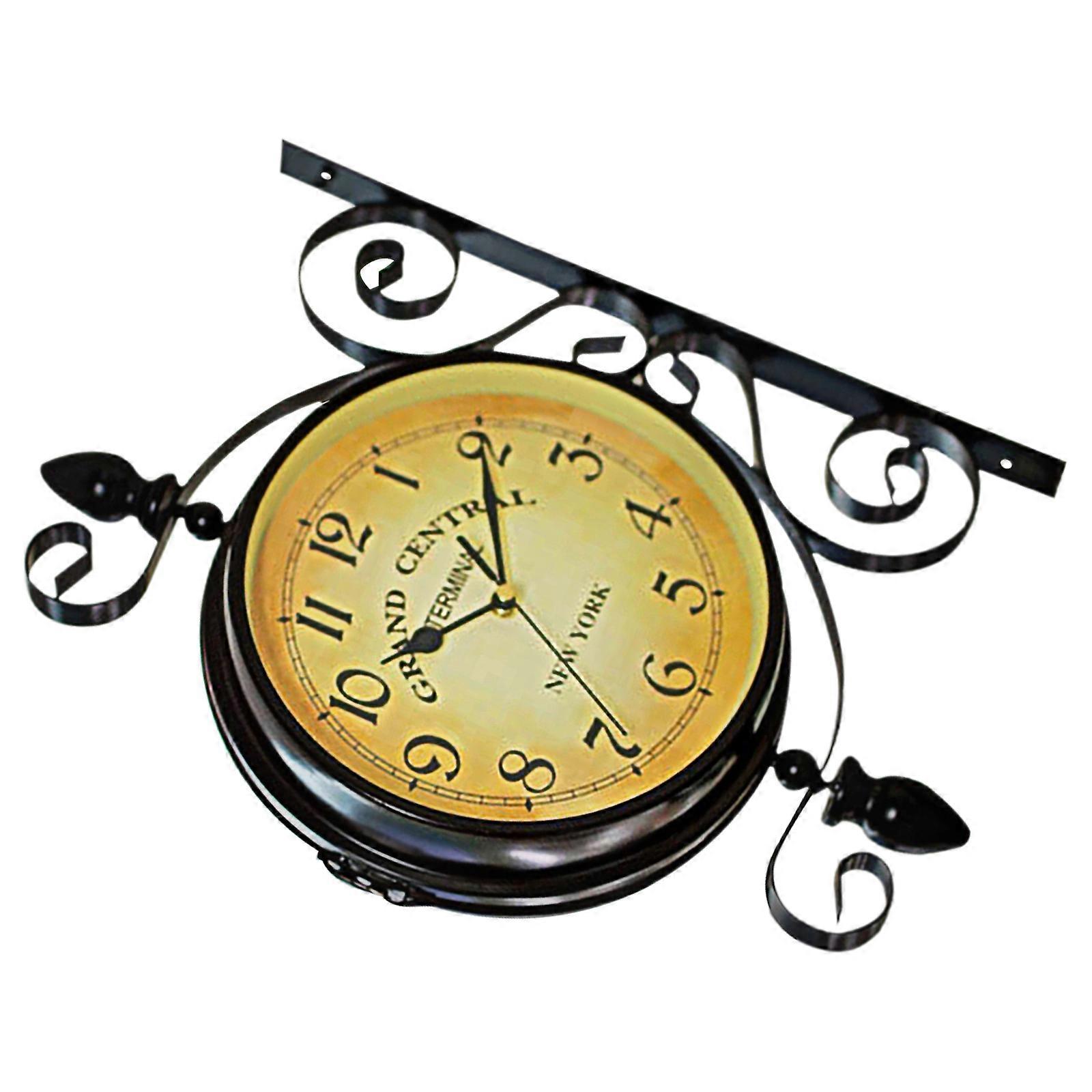 Vintage Clock Double Sided Wall Clock for Timekeeping 2Pcs Silent Rotation
