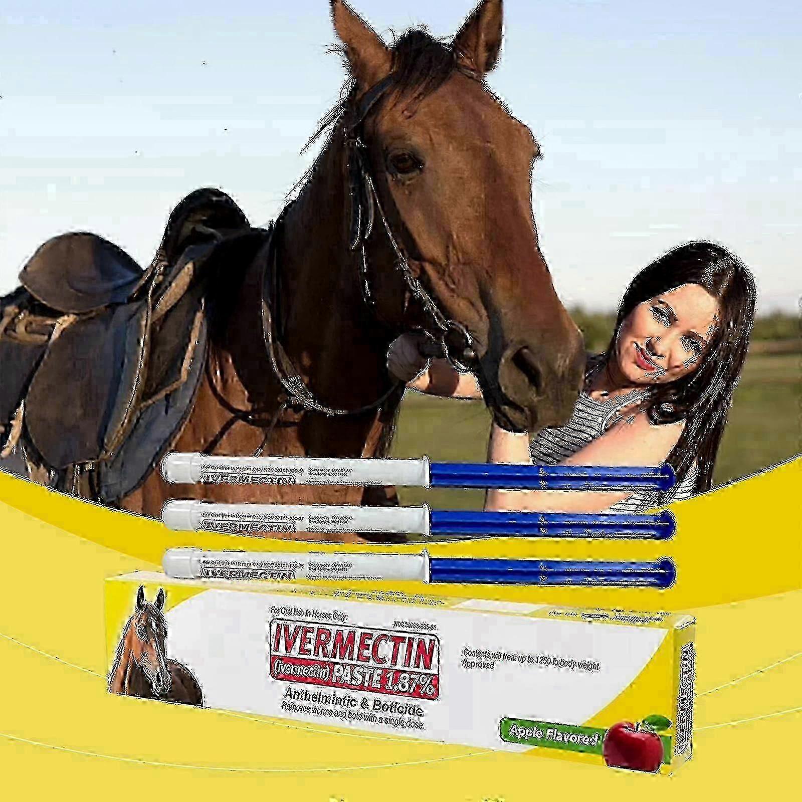 Paardencrème met appelsmaak: milde formule, ontwormend en balancerend, niet-irriterend, speciale verzorging, 3 stuks