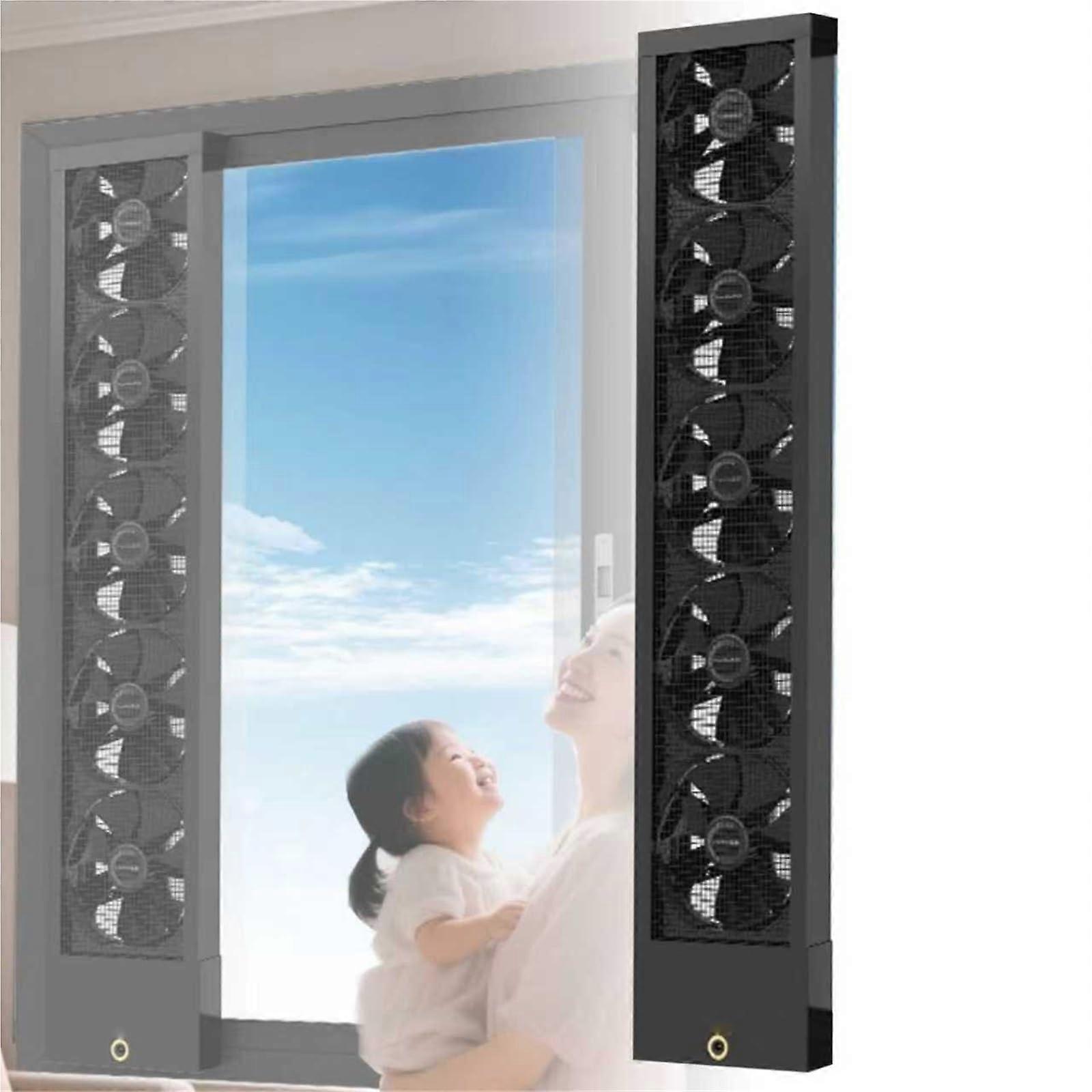 Retractable Vertical Window Exhaust Fan 110115cm, Adjustable Speed, Punch Install for Home