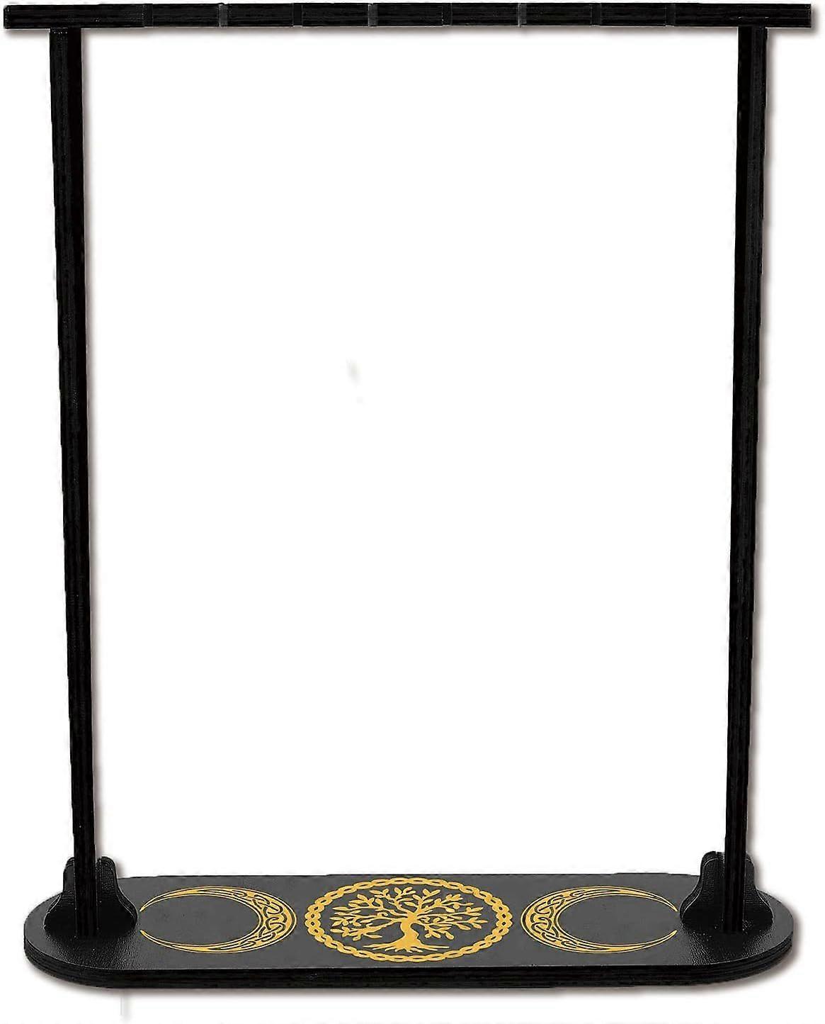 Small Display Shelf Tree of Life Wooden Holder Stand Divination Pendulum Storage Rack Chain Magical Boho for Hanging Crystals Stone Necklace Tabletop 