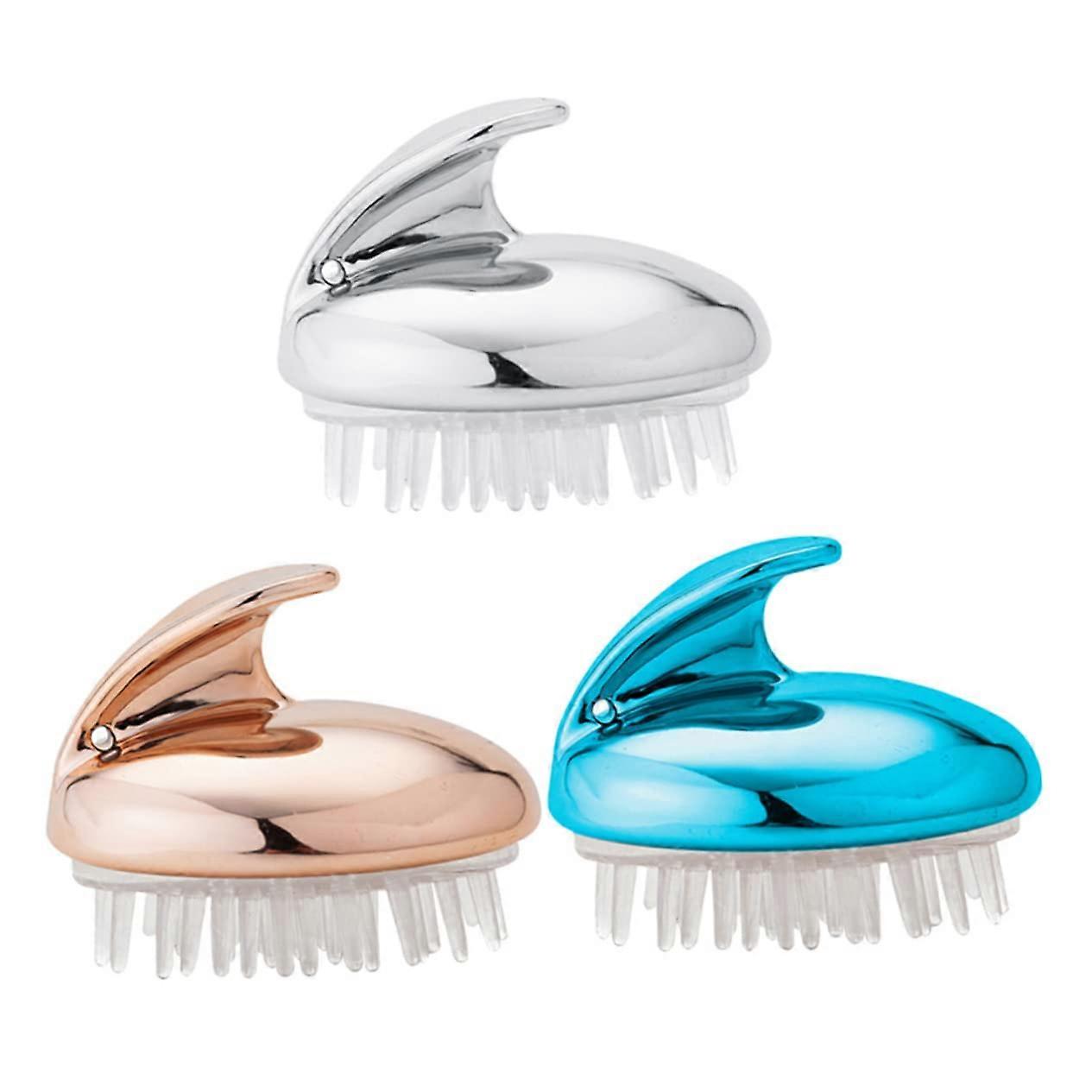 3pcs Silicone Scalp Massager and Scrubber for Dandruff Removal and Deep Scalp Cleansing