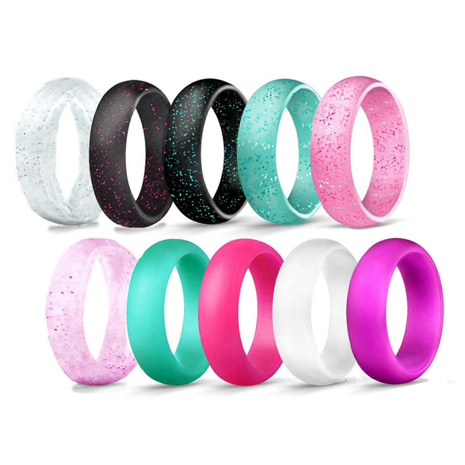 10Pcs Couple Ring Beautifully Versatile Flexible Smooth Decorative Silicone Flash