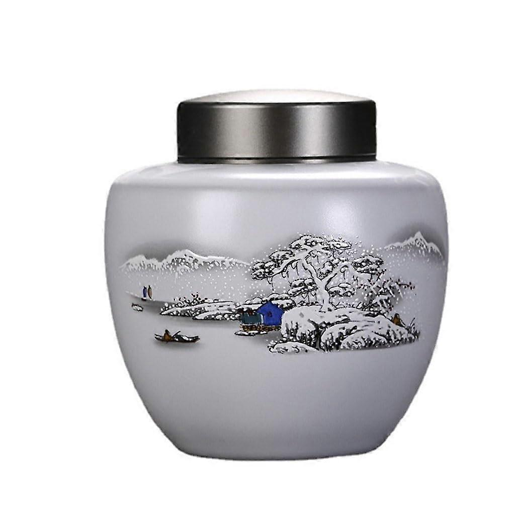 Tea Storage Jar Ceramic Airtight Canister Keeps Tea Fresh Decorative Loose Leaf Container