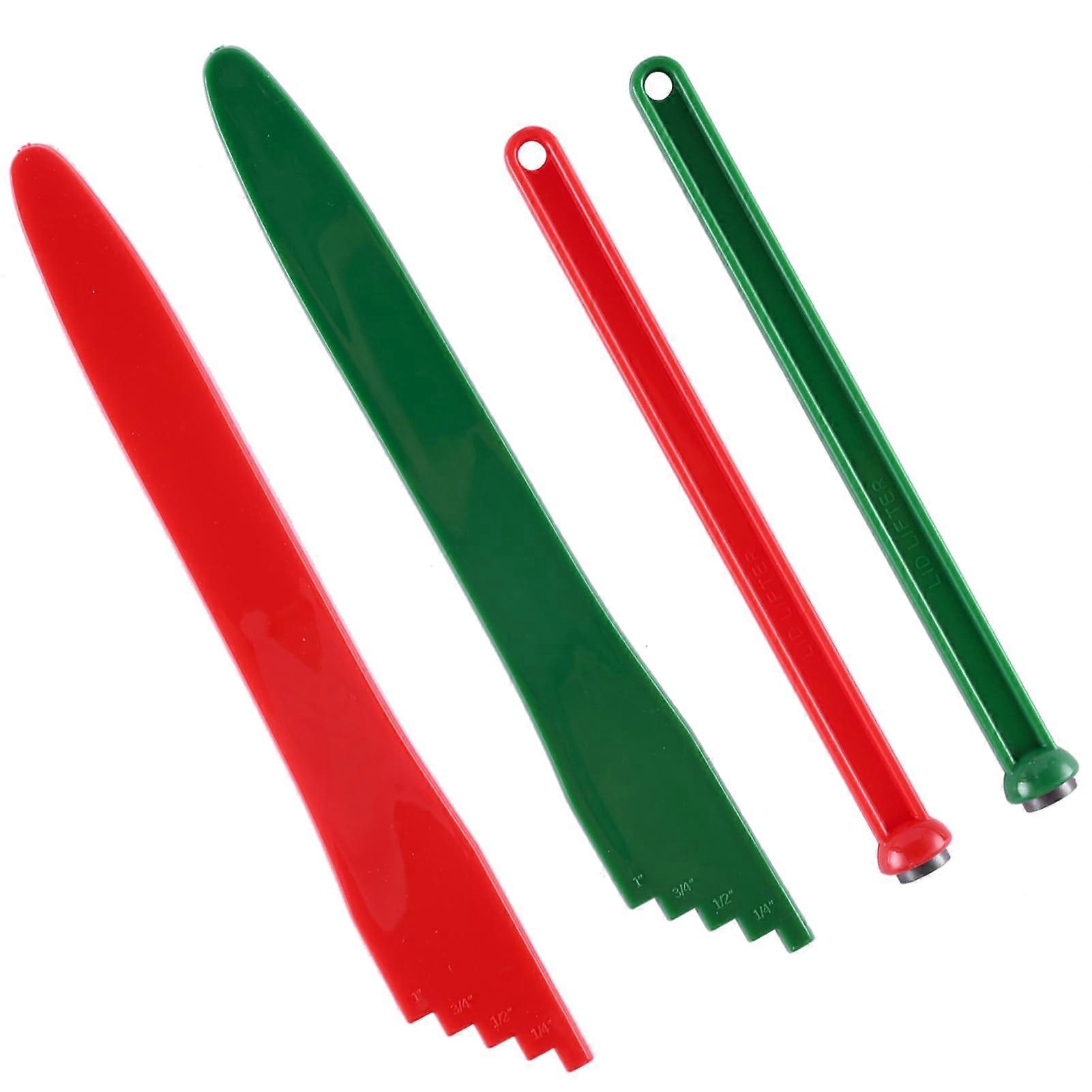 Canning Kit with Magnetic Jar Lid Lifter and Bubble Remover Set, Heat Resistant Tools Red and Green