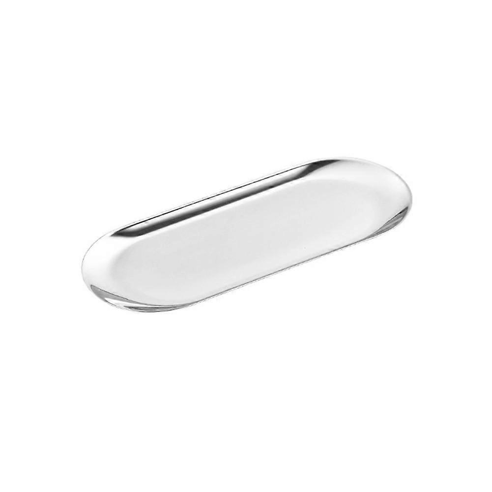 Practical Oval Stainless Steel Tray Perfect for Serving Snacks or Drinks
